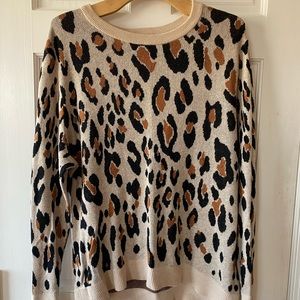 Leopard print pull over sweater